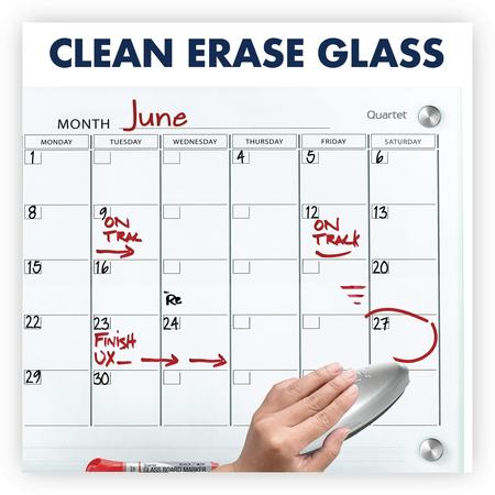 Quartet Glass Calendar Board, 24"X18", White GC2418F